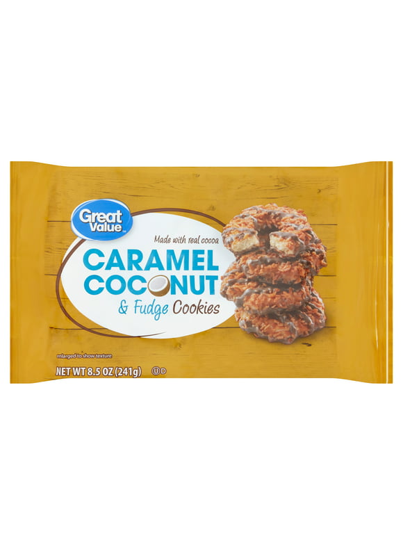 Great Value Caramel Coconut & Fudge Cookies, 8.5 oz