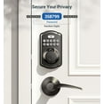 thumbnail image 6 of Veise Keyless Entry Door Lock with 2 Lever Handles, Fingerprint Door Lock, Digital Keypad Deadbolt, Easy Installation, Matte Black, 6 of 10