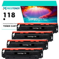 Cartridge 118 4-Pack Compatible Toner Cartridge for Canon 118K imageClass LBP7660CDN LBP7200CDN MF8350CDN MF8380CDW MF7260CDW (Black)