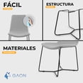 thumbnail image 4 of Sillas para Comedor Modernas Elegantes Set 2 piezas Gris GAON, 4 of 5