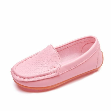 Shoes For Girls Solid Leather Sport Lazy Casual Boat Girls Sneakers Pink 24