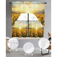 thumbnail image 2 of Sunflower Flowers Swag Curtains for Living Room/Bedroom Windows, Summer Watercolor Floral Field Kitchen Curtains and Valances Set 36 Inch Length, Light Filtering Swags Valance Curtain Panels, 2 of 5