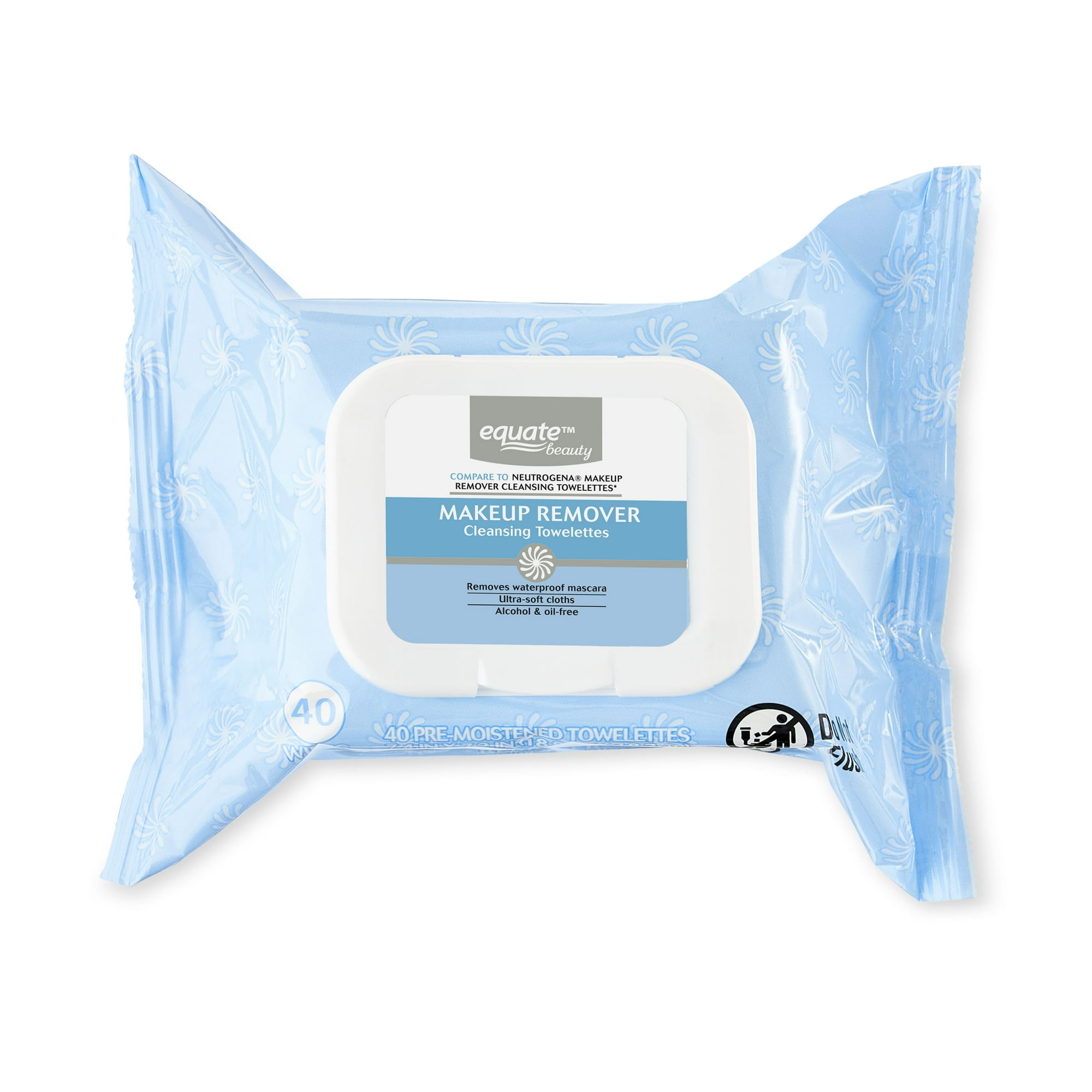Equate Beauty Makeup Remover Cleansing Towelettes, 40 Count