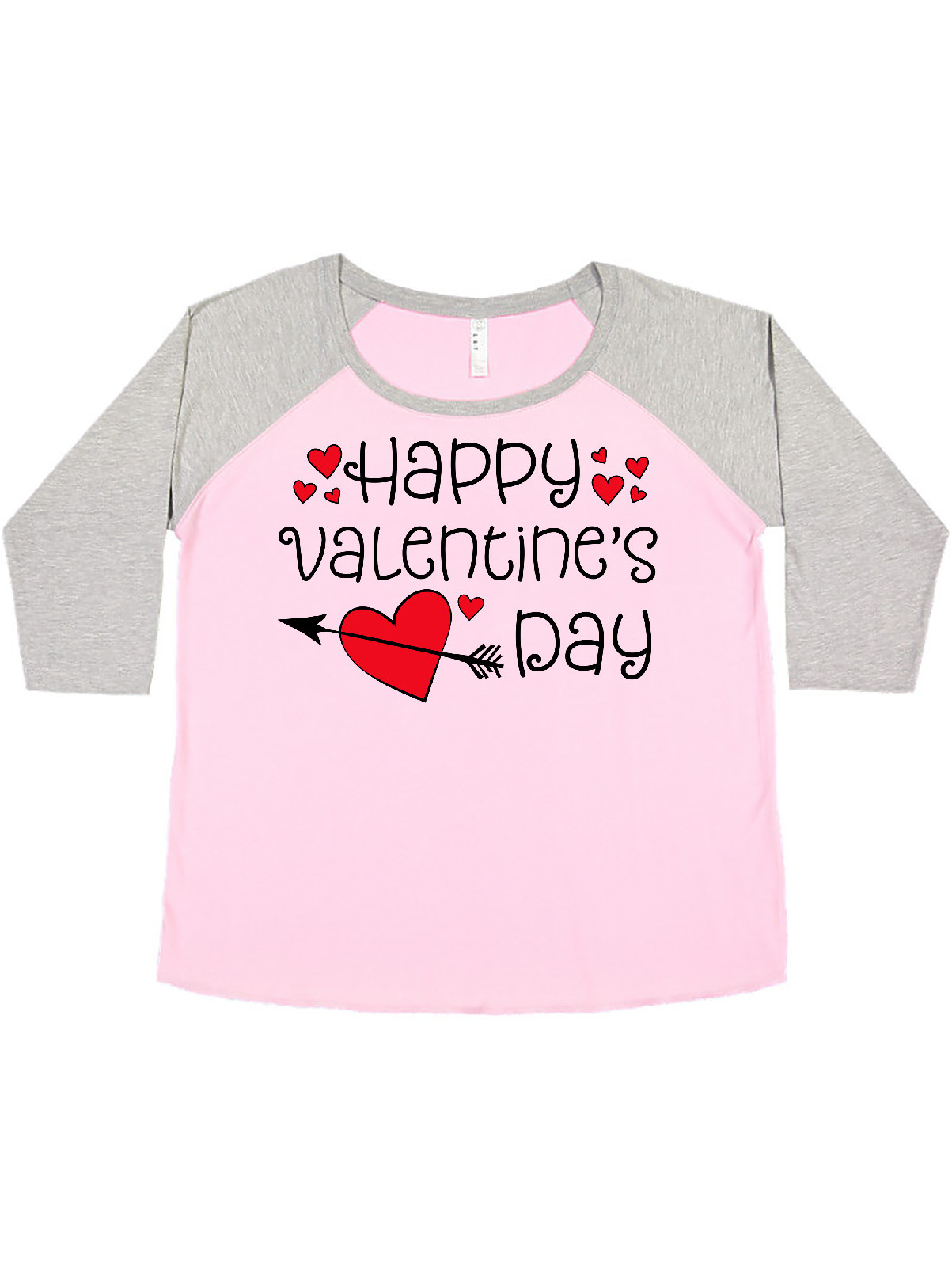 Happy Valentines Day red hearts and arrow Women's Plus Size T-Shirt ...