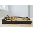 thumbnail image 6 of FurHaven Pet Products Two-Tone Faux Fur & Suede Pillow Deluxe Chaise Lounge Pet Bed for Dogs & Cats - Espresso, Jumbo, 6 of 9