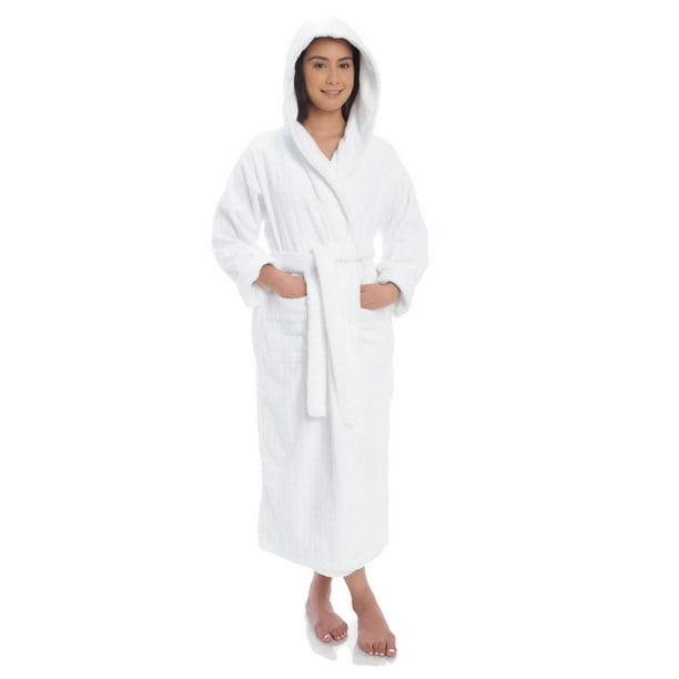 Womens Luxurious Hooded Terry Robe, TR4001, S, Grey