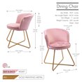 thumbnail image 7 of Porthos Home Orry Dining Chairs, Velvet Upholstery, Gold Dipped Metal Legs (Set of 2), 7 of 7
