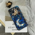 thumbnail image 5 of FKBRCL4U Compatible with iPhone 15 Glossy Case, Blue Stained Glass Golden Sun Moon Pattern for Girl Full Body Design Soft Silicone Drop Shock Scratch Protection for iPhone 15, 5 of 7