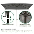 thumbnail image 3 of Wulful 8 ft Rectangular Outdoor Market Patio Umbrella, Gray, 3 of 7