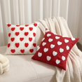thumbnail image 4 of SugarBloom Valentine's Day Embroidered Plush Love Heart Pillow, Cute Three-dimensional Pattern Decorative Pillow Cover, 18x18 inches,D, 4 of 5