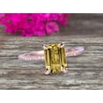 thumbnail image 1 of 1.50 Carat 7x5mm Emerald Cut Champagne Diamond Moissanite Engagement Ring Custom Ring 10K Rose gold Ring, 1 of 5