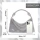thumbnail image 2 of Monedero plateado con diamantes de imitación para mujer, bolso de mano para mujer de noche, elegante bolso cruzado brillante para fiesta/boda/club, bolso con purpurina, 2 of 5