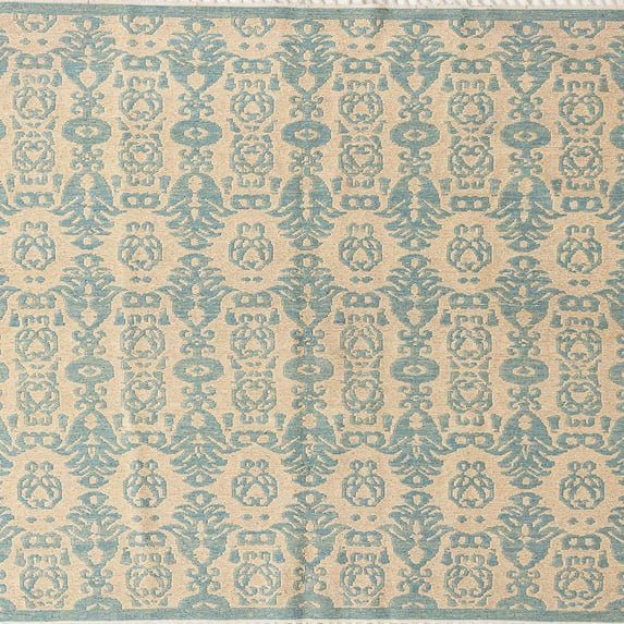 Ahgly Company Indoor Square Abstract Green Abstract Area Rugs, 4' Square