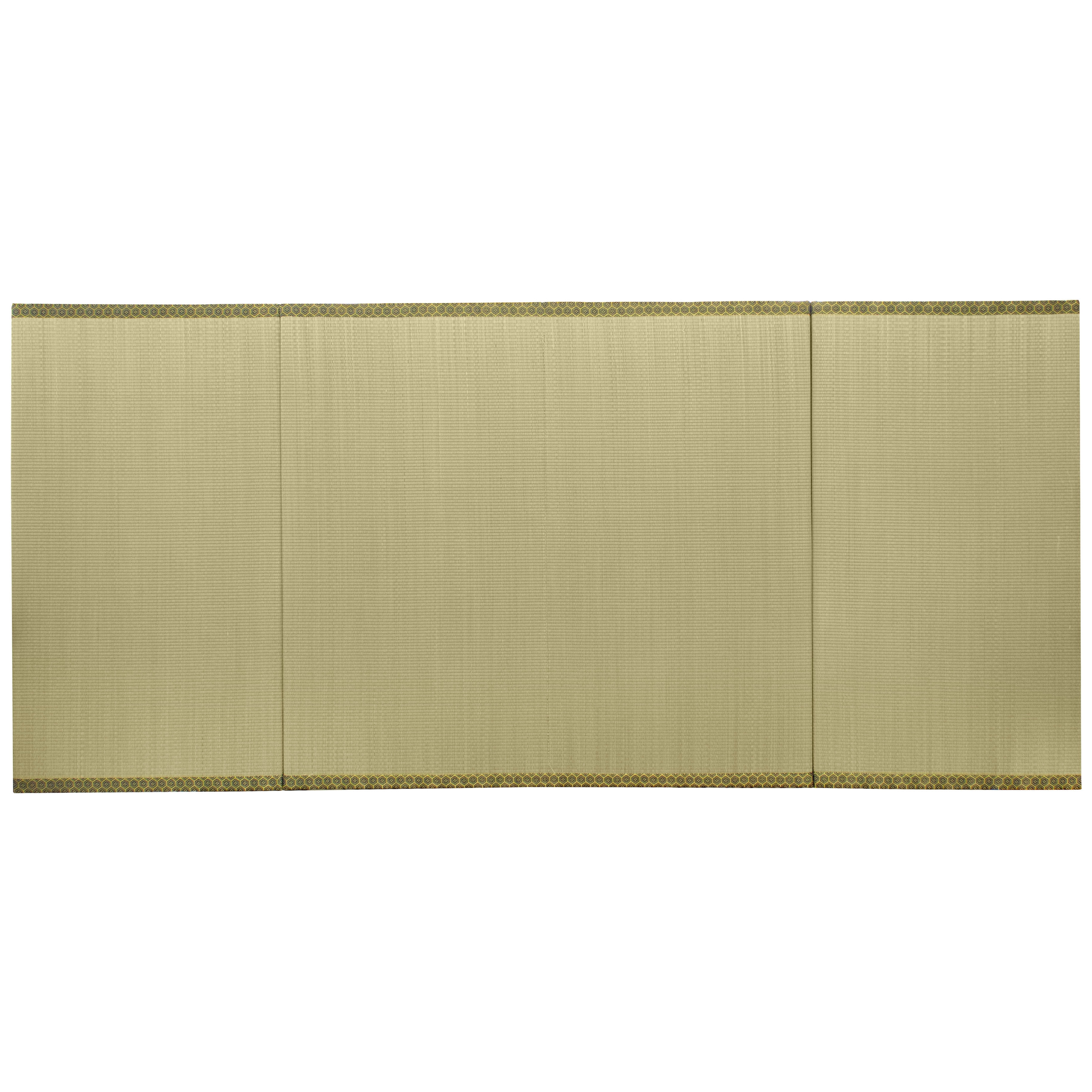 Oriental Furniture 6.5' x 3' Folding Rush Grass Tatami Mat - Jade Brocade