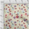 thumbnail image 1 of oneOone Cotton Flex Cream Fabric Flower & Leaves Watercolor Diy Clothing Quilting Fabric Print Fabric By Yard 40 Inch Wide, 1 of 4