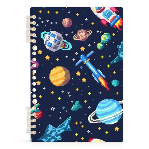 Space Stars Planet Spiral Journal Notebook College Ruled Notebook 8.3" x 5.7" A5 Lined Thick Paper Page
