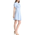 thumbnail image 4 of Allegra K Women's Button Up Ruffle Front Ruched Waist A-Line Dress, 4 of 6