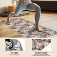 thumbnail image 4 of Lightgray Highland Cow Flower Pattern Hot Yoga Mat Towel Non Slip for Hot Yoga - Quick-Drying Yoga Mat Cover with 4 Corner Pockets with Travel Bag - Hot Yoga Towel Non Slip 70"x26", 4 of 6