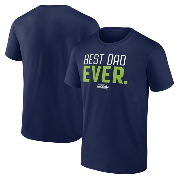 Men's College Navy Seattle Seahawks Best Dad Ever Team T-Shirt