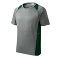 thumbnail image 5 of Mens Heather Colorblock Contender Polyester Tee Vintage Heather/ Forest Green M, 5 of 8