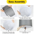 thumbnail image 3 of OUTON Large Drum Lamp Shades for Floor Lamps, 16" Top x 16" Bottom x 9" High, Easy to Assemble, Replacement Linen Lampshades for Table Lamps & Bedside Lamps (1.65" Spider), Grey, 3 of 5