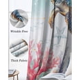 thumbnail image 3 of Coastal Turtle Blackout Curtains for Bedroom Living Room Darkening Curtains 54 Inch Long Nautical Ocean Coral Starfish Seashells Short Curtain for Small Window Treatment Grommet Drapes 42"x54"x2, 3 of 9