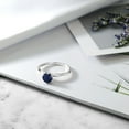 thumbnail image 5 of Gem Stone King 1.00 Cttw 14K White Gold Blue Sapphire Engagement Ring | Round 6MM | Gemstone Birthstone | Wedding Anniversary Solitaire Ring for Women | Available in Size 5, 6, 7, 8, 9, 5 of 6