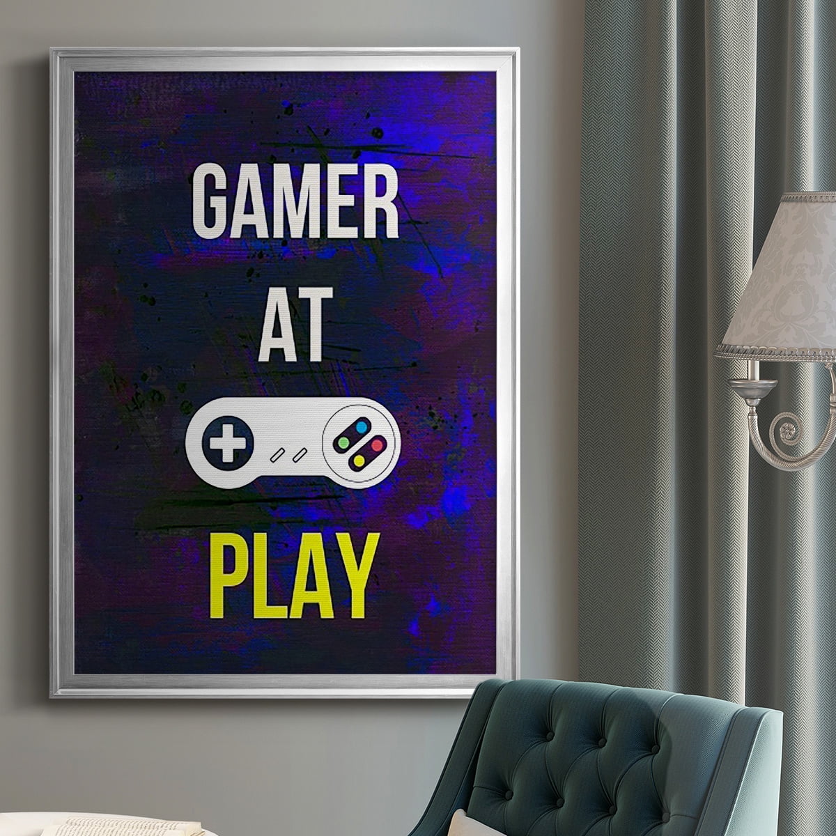 Gamer at Play VI Premium Framed Print, in Gold, Black, or Silver - Ready to Hang