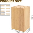 thumbnail image 3 of GEREMF-8 Slots Steak Knife Block Holder, 5.5" Wooden Small Knife Block without Knives,Compact and Space Saving Storage Knife Holder for Counter Top (Natural-1), 3 of 4