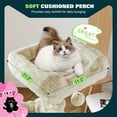 thumbnail image 3 of Amolife 29.5" Cat Tree Tower with Plush Condo Hammock, Large Perch Sisal Scratching Posts, Cat Furniture for Indoor Cats and Kittens, Beige, 3 of 9