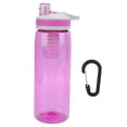 thumbnail image 2 of Bouteille d'Eau Filtrée Portable 770ml Purificateur d'Eau Extérieur pour Camping Randonnée Urgence Rose, 2 of 5