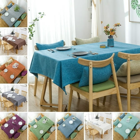 

Yipa Cotton Linen Tablecloth Washable Rectangular Dining Table Cover Outdoor Patio Banquet Picnic Wedding Table Cloth