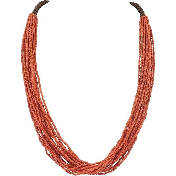 Bocar Long Multiple Row Handmade Beaded Statement 33" Necklace for Women with Gift Box