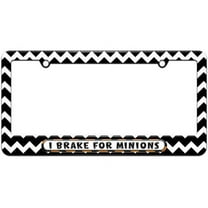 I Brake For Minions License Plate Tag Frame, Multiple Colors