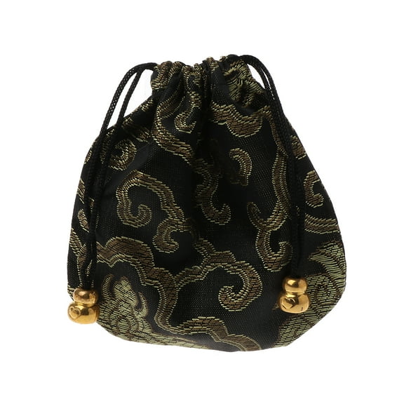 Aellinatey Silk Embroidered Jewelry Bag Organizer Gift Bag Basket Drawstring Coin Pouch