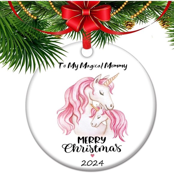 ELEWORD Mom Ornament Mom Gift from Daughter Best Effin Mom Ever Funny Ceramic Christmas Tree Ornament