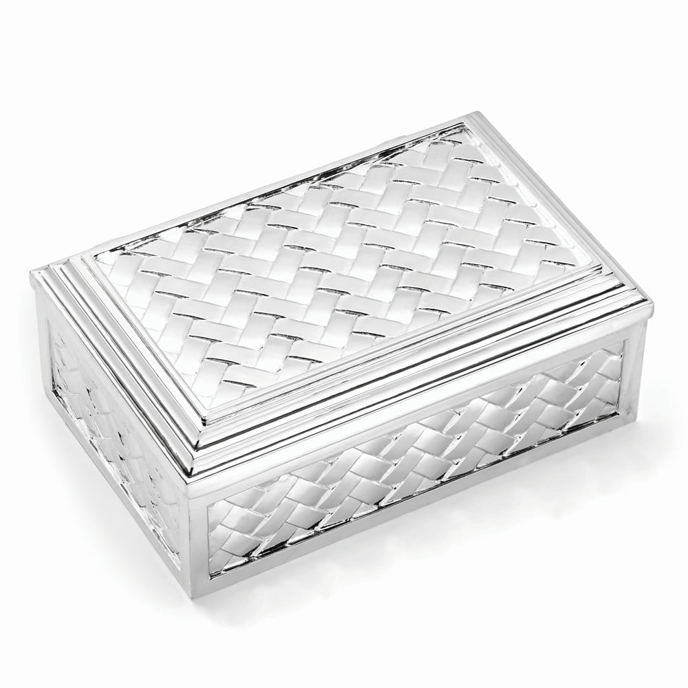Silverplated Hinged Lid Rectangle Jewelry Box 4"