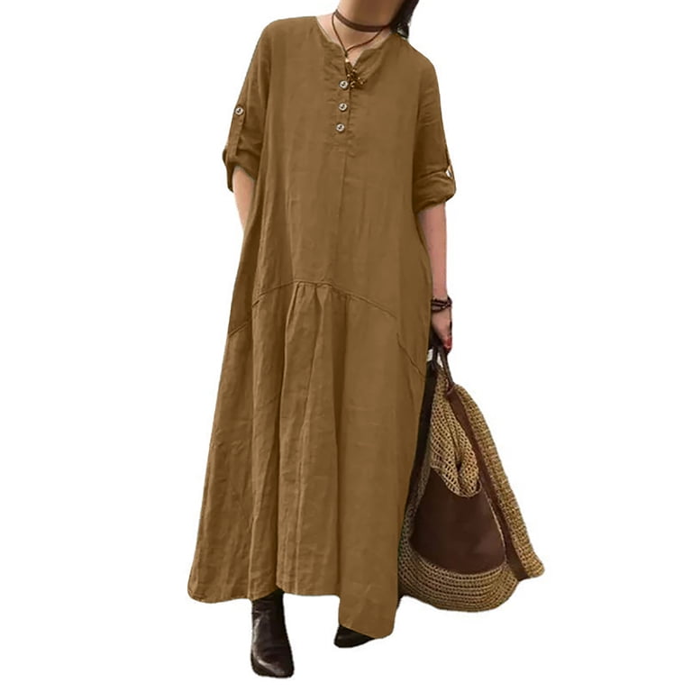 what shoes to wear with brown suede dress Women's Ivory & Pink Floral Boho Puff Sleeve Maxi Dress main image 0