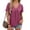 25#Wine, variant on Summer Fashion for Women V Neck Short Sleeve Shirts Casual Pleated Tops Spring Casual Blouses Wine,Size 2XL