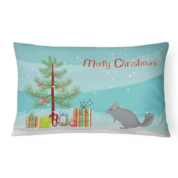 Carolines Treasures CK4434PW1216 Foggy Chinchilla Merry Christmas Canvas Fabric Decorative Pillow, 12H x16W, multicolor