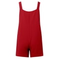 thumbnail image 5 of Gpoecd Combinaisons Décontractées d'Été pour Femmes, Chic, Sans Manches, avec Boutons devant et Shorts, Salopette à Bretelles, Combinaison pour Femmes Rouge, m, 5 of 5