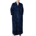 thumbnail image 3 of Frontwalk Mens Plush Flannel Zip Up Robes Zipper Lounger Robe Bathrobe Loose Fit Pajamas, 3 of 4
