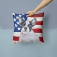 thumbnail image 2 of Carolines Treasures BB9710PW1414 French Bulldog Black & White Patriotic Fabric Decorative Pillow, 2 of 4