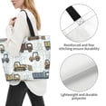 thumbnail image 4 of Bingfone Canvas Tote Bag for Women with Inner Pocket Aesthetic Cute Shopping Tote Bags Reusable Grocery Bags-Tractor and Dumper, 4 of 9
