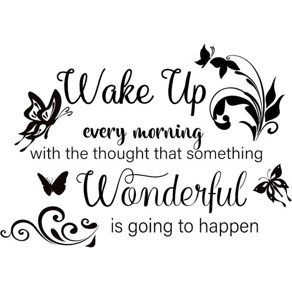 1pc Something Wonderful Theme PVC Wall Sticker Vinyl Inspirational Quotes Motivational Wall Art Decal for Home Living Room Bedroom Wall Door Decor Black 19.29x14.56in