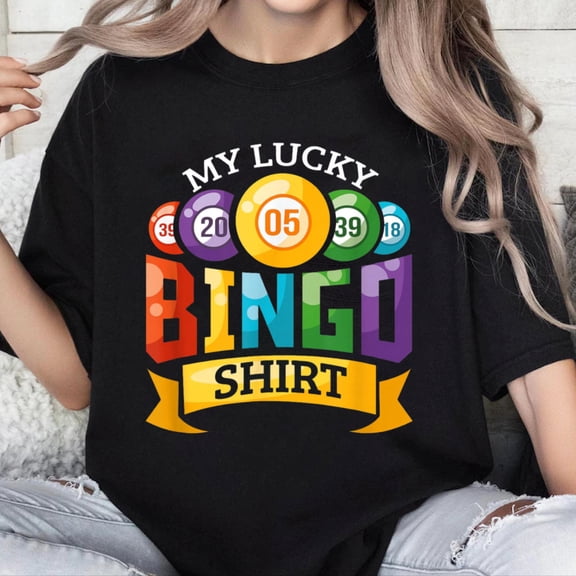 100% Cotton Unisex My Lucky Bingo T-Shirt Funny Bingo Player T-Shirt