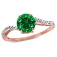 thumbnail image 3 of Star K � Round 7mm Simulated Emerald Bypass engagement promise solitaire ring, 3 of 9