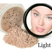 4pc KIT (LIGHT) w/KABUKI BRUSH Mineral Makeup Matte Loose Powder Foundation Concealer Blush Long Lasting Bare Face Cosmetics