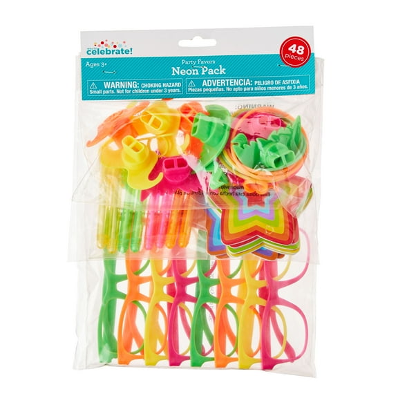 Multicolor Neon Party Favors, 48 Pieces, by Way To Celebrate