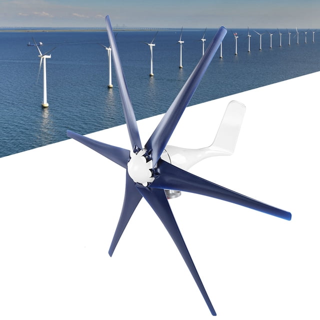 Kit de Turbina Eólaza Generador de Ca de Viento de 6 Aspas generador de turbinas de molino de viento generador de molino de viento pequeño de imán permanente de ca trifásico